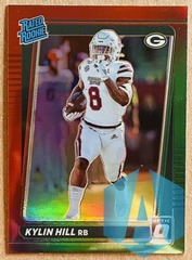 2021 Kylin Hill Donruss Optic Green/Red Prizm Rated Rookie #P-295 Green Bay Packers